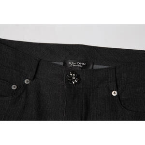 Women's St. John Couture Black Evening Pants W/ Sequin Sz 10 x 34